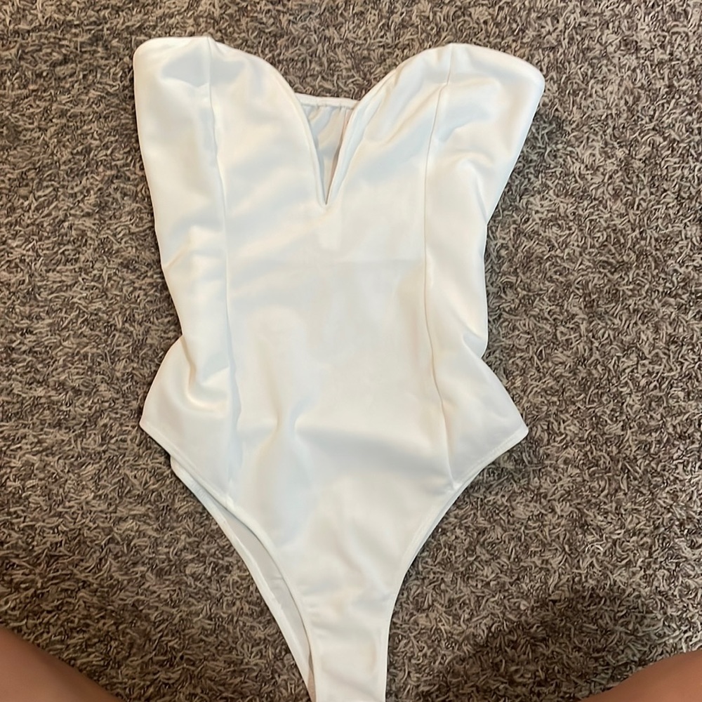 Princess Polly strapless white bodysuit